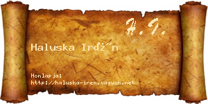 Haluska Irén névjegykártya